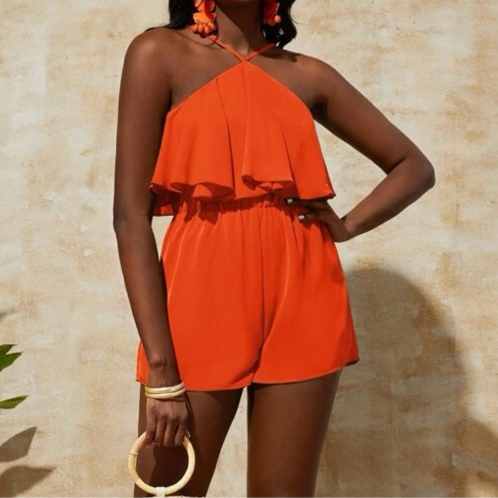 Orange romper summer and spring